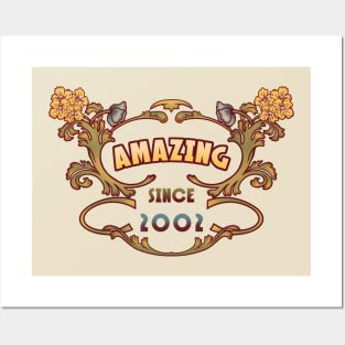 AMAZING SINCE 2002 vintage art nouveau retro 2000s Posters and Art